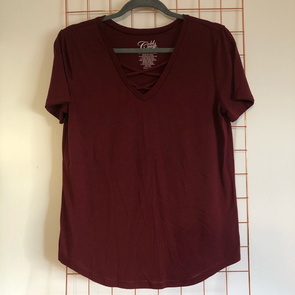 Cold Crush | Red Strappy V-Neck Tee